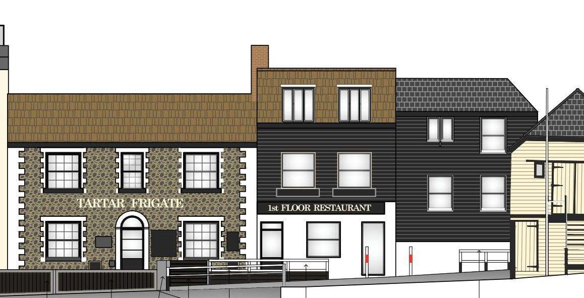 A drawing showing what the flood gates at the bottom of Harbour Street, Broadstairs could look like. Picture: Urban Surveying and Design Ltd