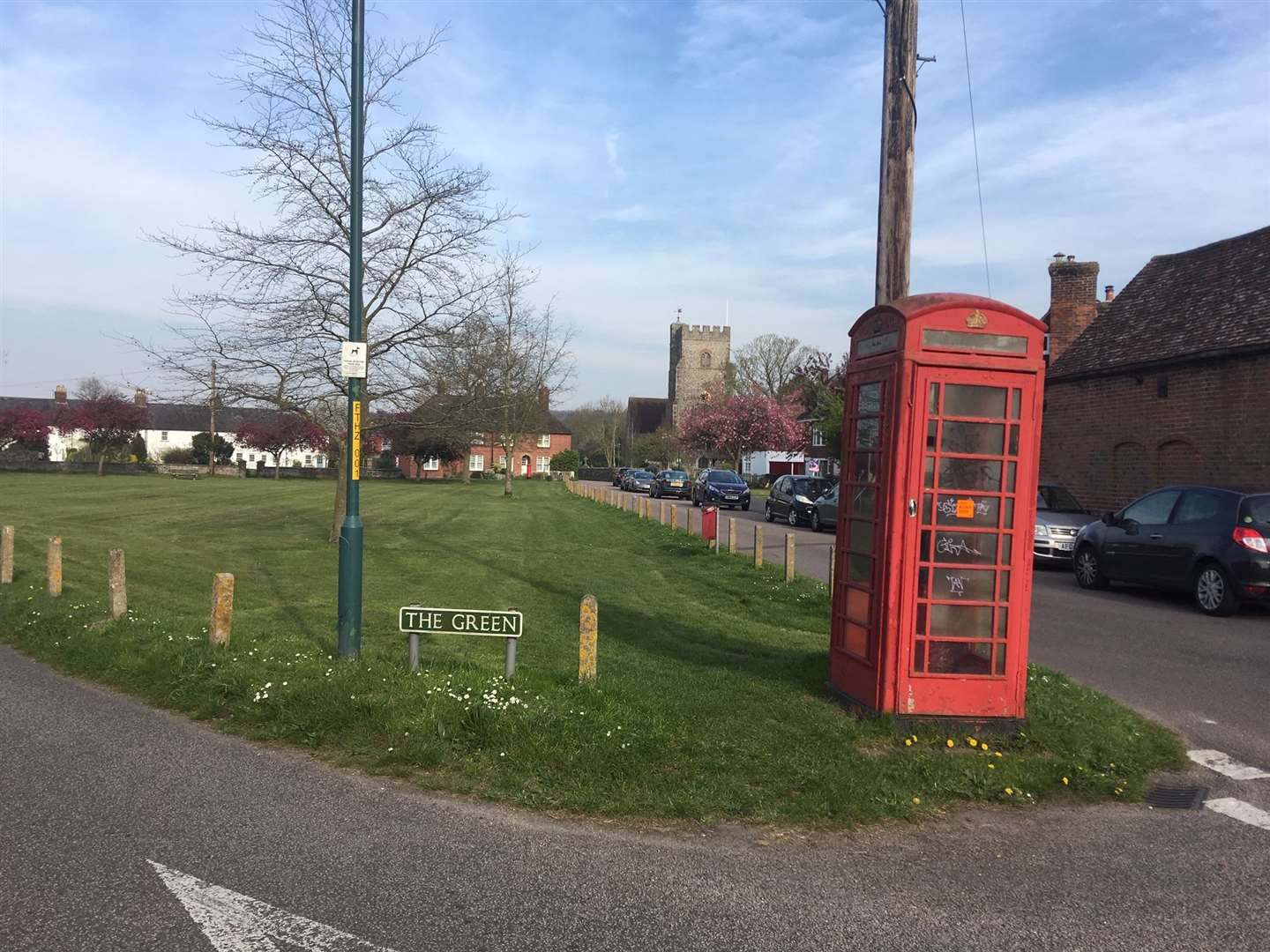 Chartham's red phone box