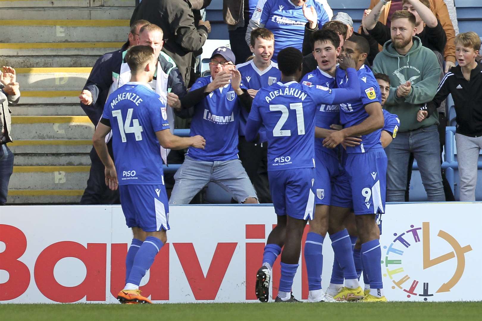 Gillingham celebrate their equaliser last Saturday. Picture: KPI