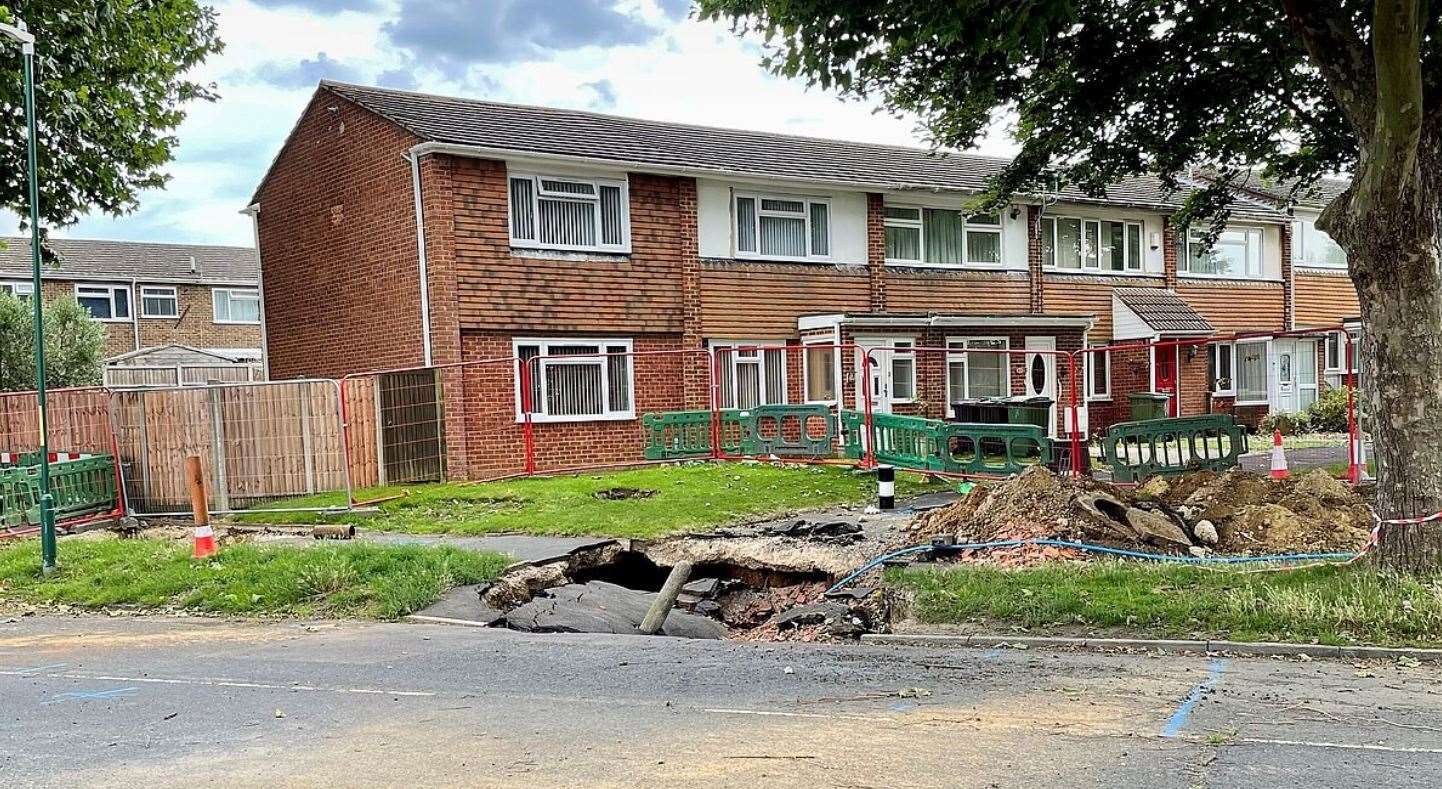 The sinkhole at Hildenborough Crescent