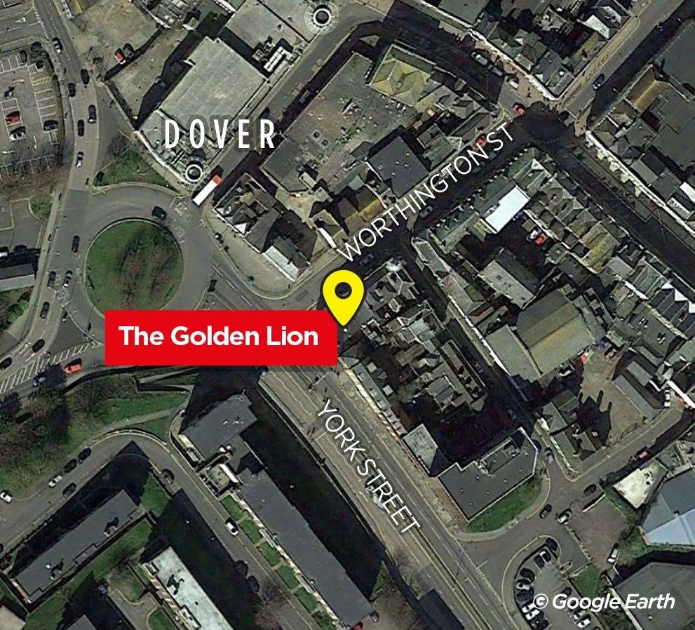 The Golden Lion sits on Dover's main ring road