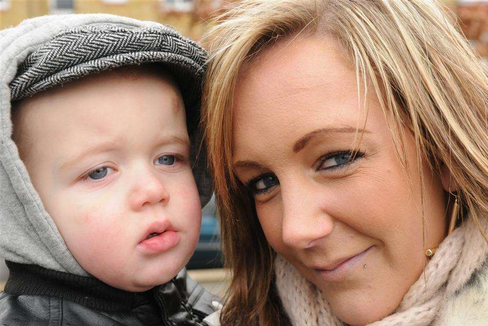 Kayleigh Duff with son Kai