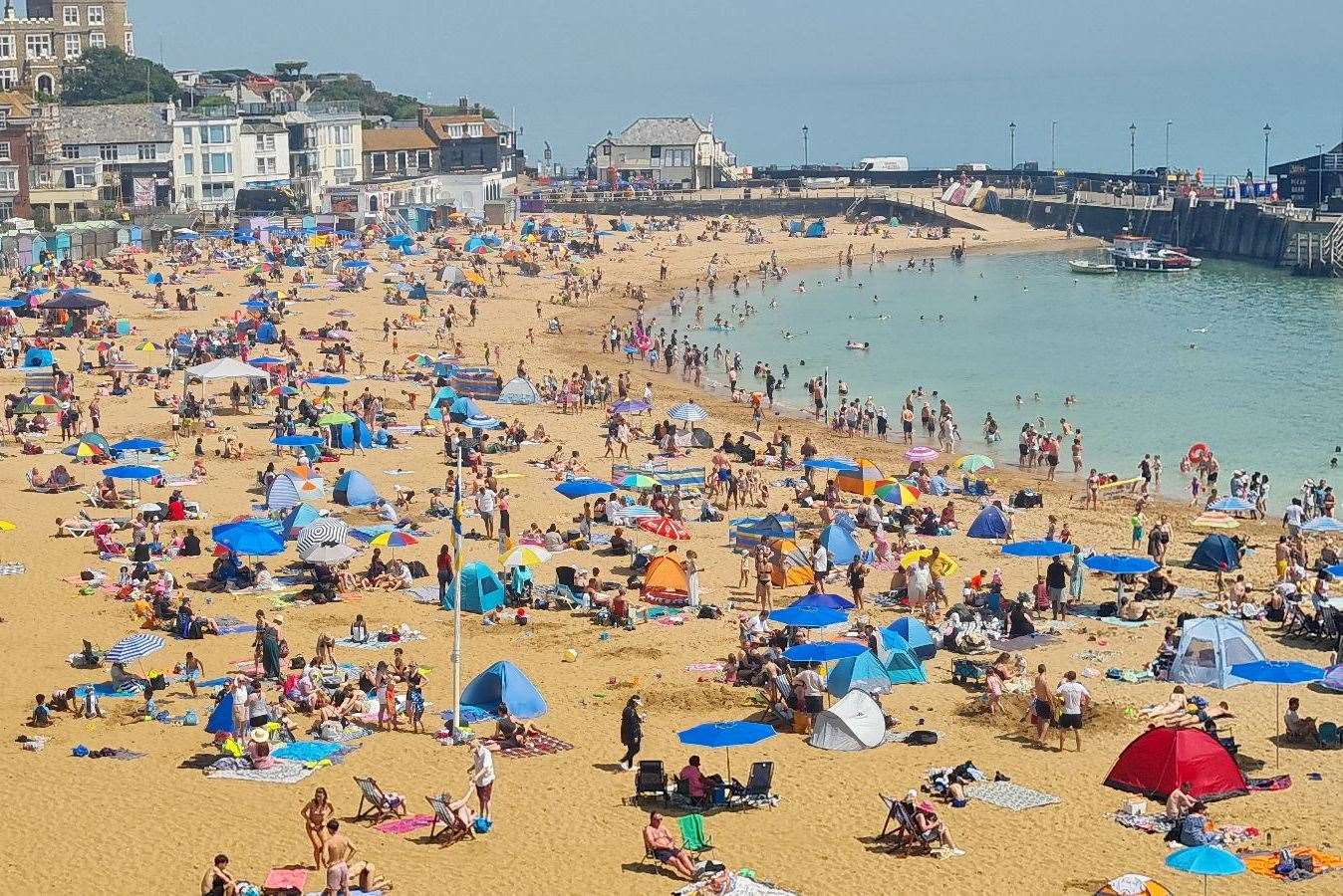 In August 2023, in the height of summer, a pollution warning was issued for Viking Bay. Image: Stock.