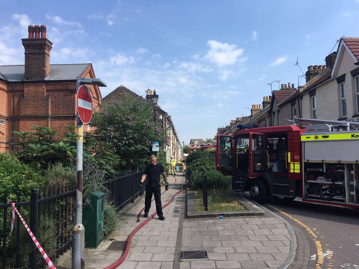 Firefighters attend a house fire at West Street, Gillingham (3266666)