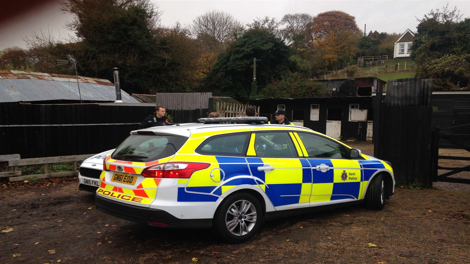 Police at the Capstone Stud Farm.