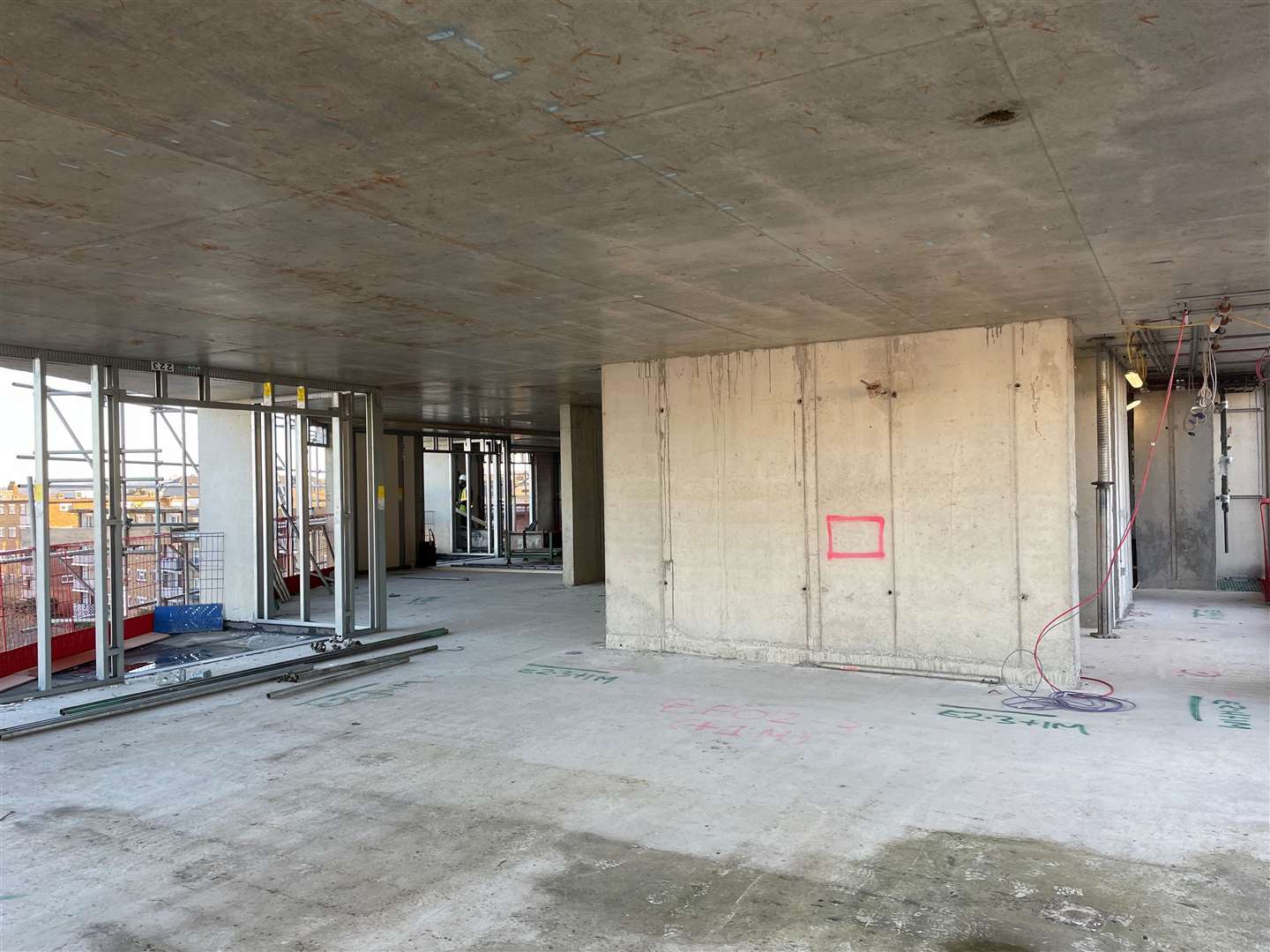 Inside one of the floors which will become four flats