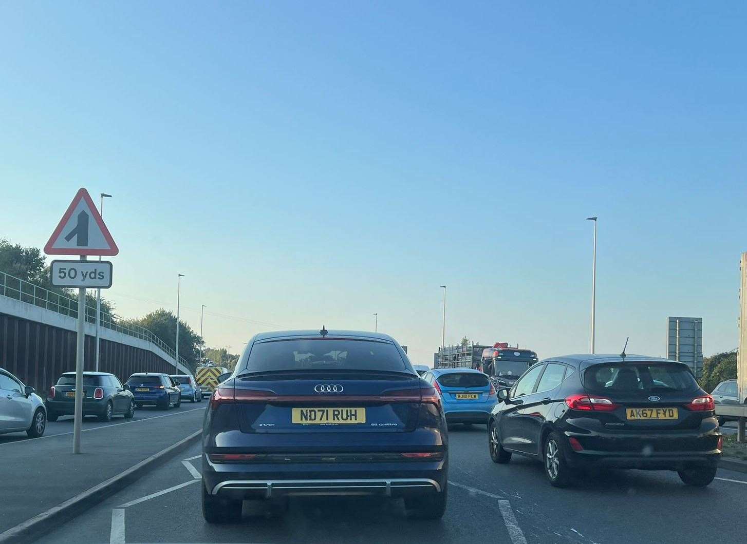 Traffic is building near the Medway Tunnel