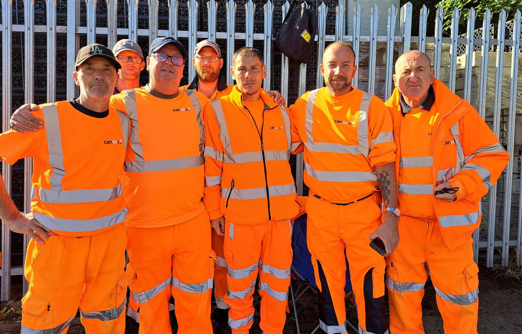 Canenco workers on the picket line in Wincheap, Canterbury.