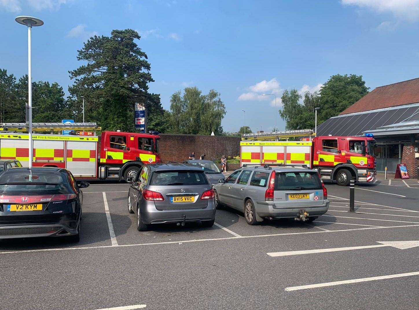 Fire crews are at Tesco Crooksfoot in Willesborough, Ashford