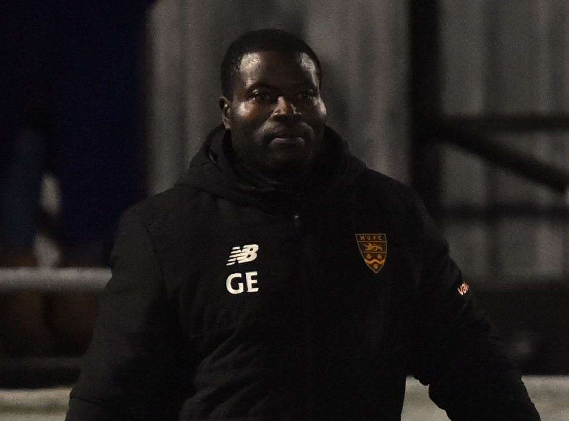 Maidstone United manager George Elokobi. Picture: Steve Terrell