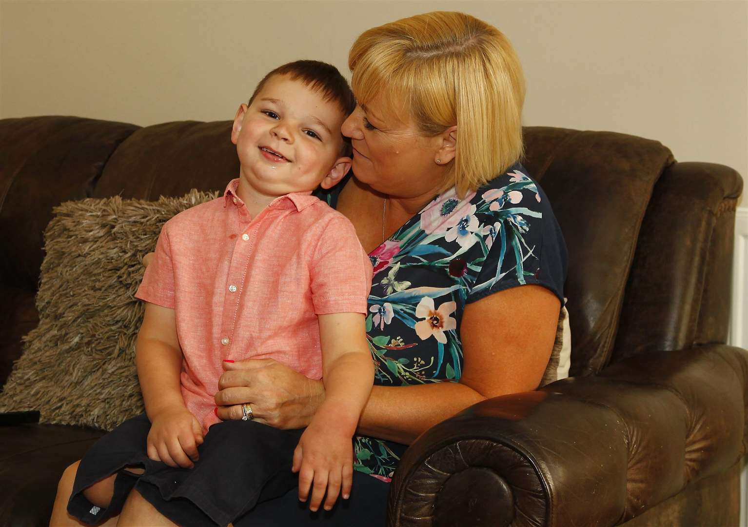 Tony and mum Paula Hudgell at home in Kings Hill