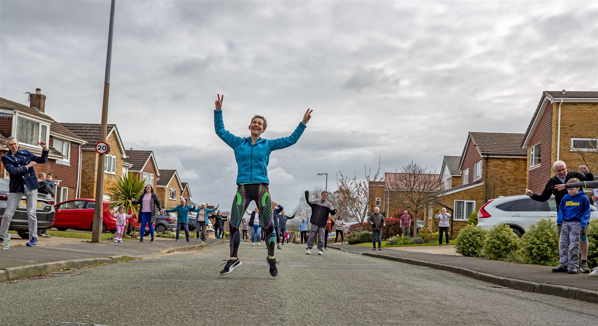 Janet Woodcock leaps as part of one of the street dance routines (Peter Byrne/PA)