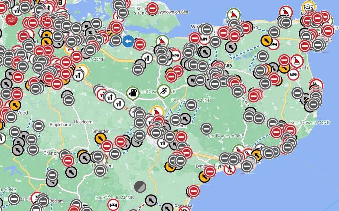 The roadworks in Kent last week. Picture: One.Network