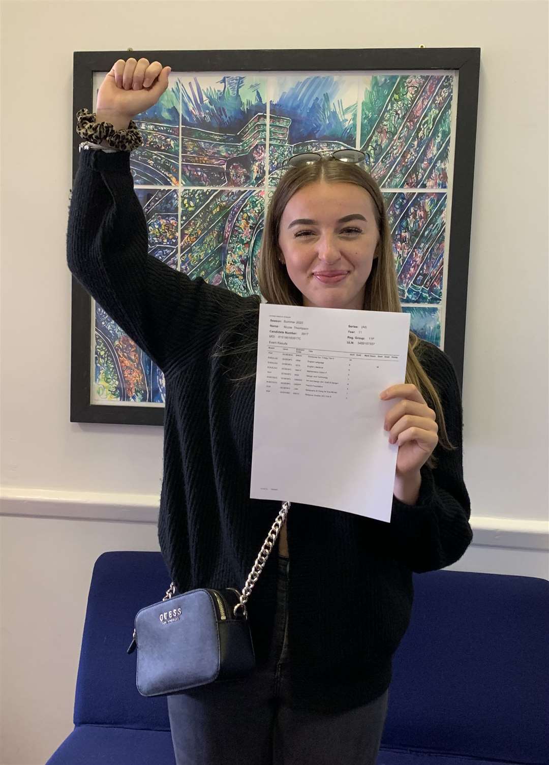 DGGS pupil Nicole Thompson celebrates her GCSE results