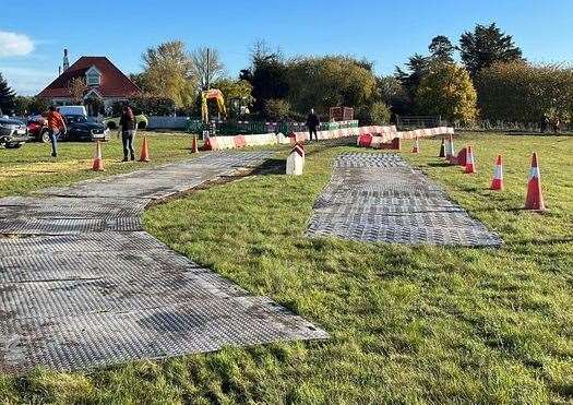 The farm have managed to get a track built into the field