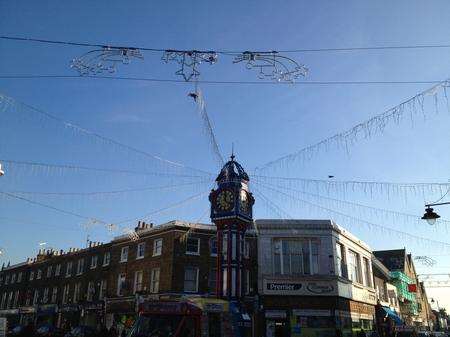 Sheerness Christmas lights at the clock tower