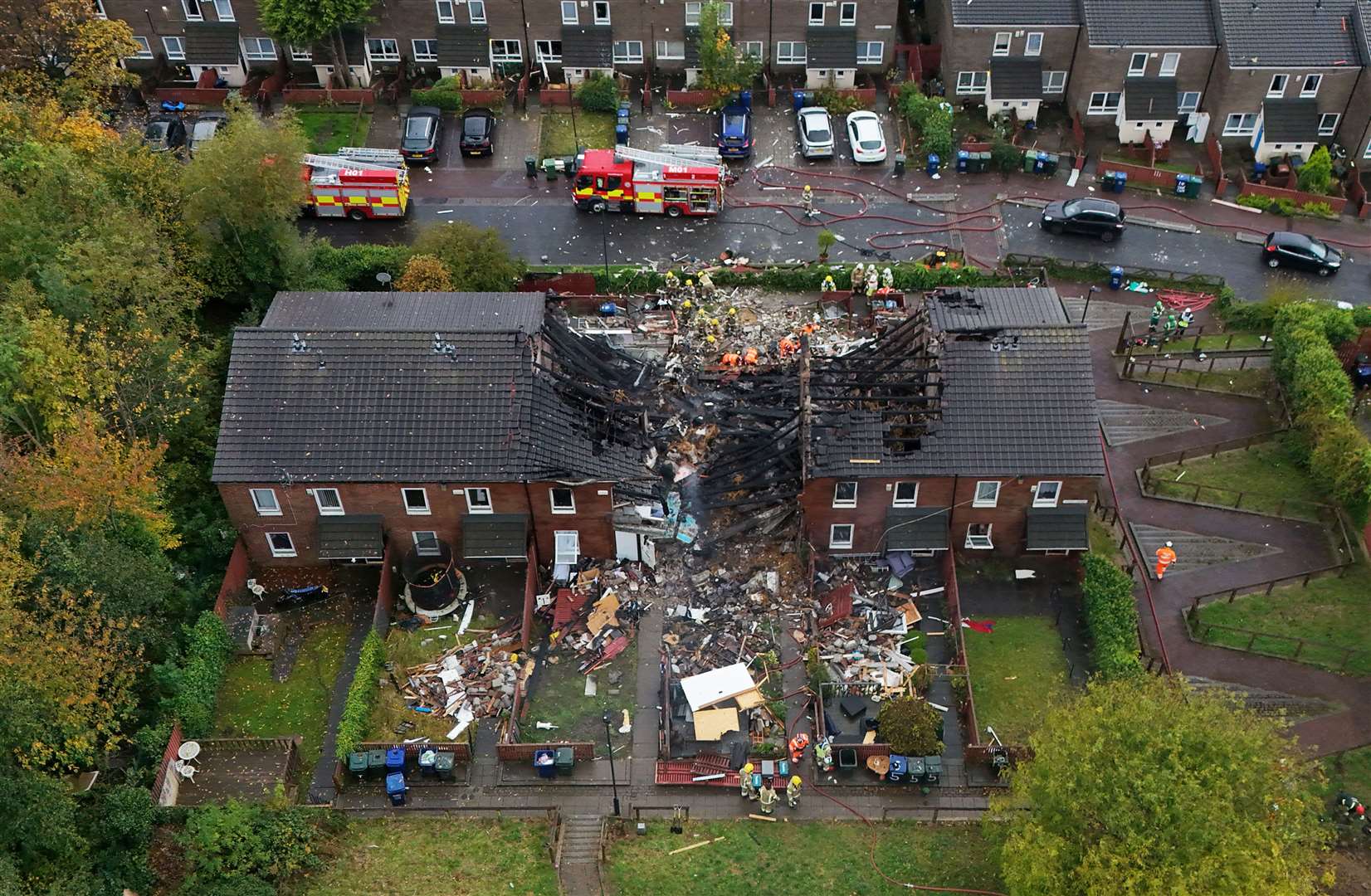 The scene at Violet Close in Benwell (Owen Humphreys/PA)