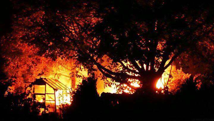 Fire at Dane Valley allotment. Pic: Frank Leppard