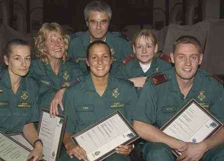 AWARD WINNERS: From left, Deborah Bishop, Christine Land, Anthony Pearson (rear), Lisa Brett (front), Victoria Culham, Adam Ormrod. Picture: ANDY PAYTON