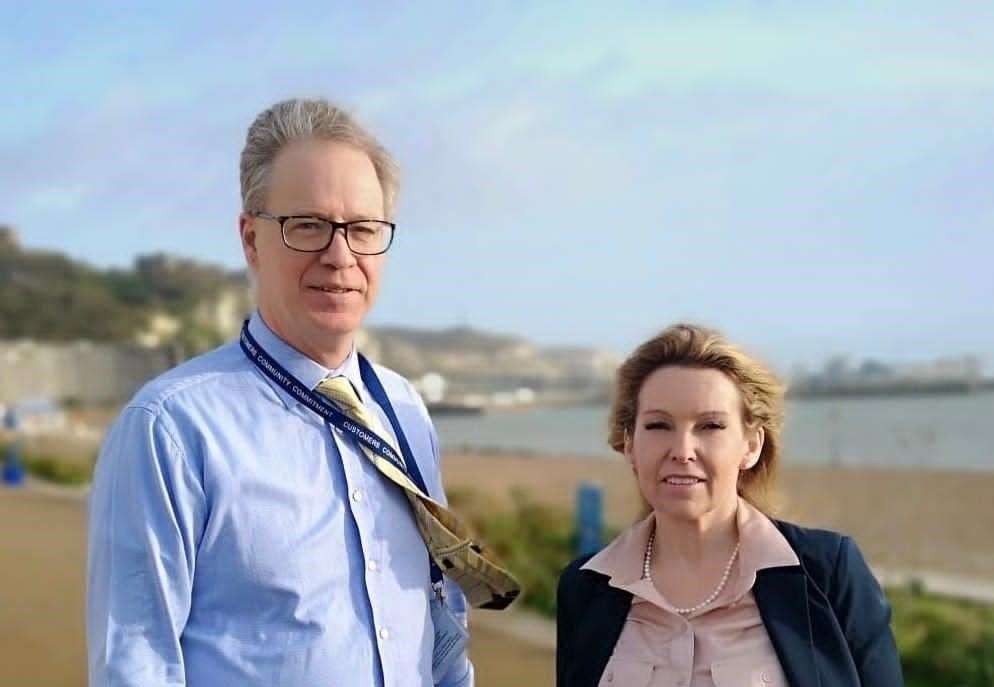 Mrs Elphicke at Dover Harbour with Port of Dover chief executive Doug Bannister. Picture: Office of Natalie Elphicke MP