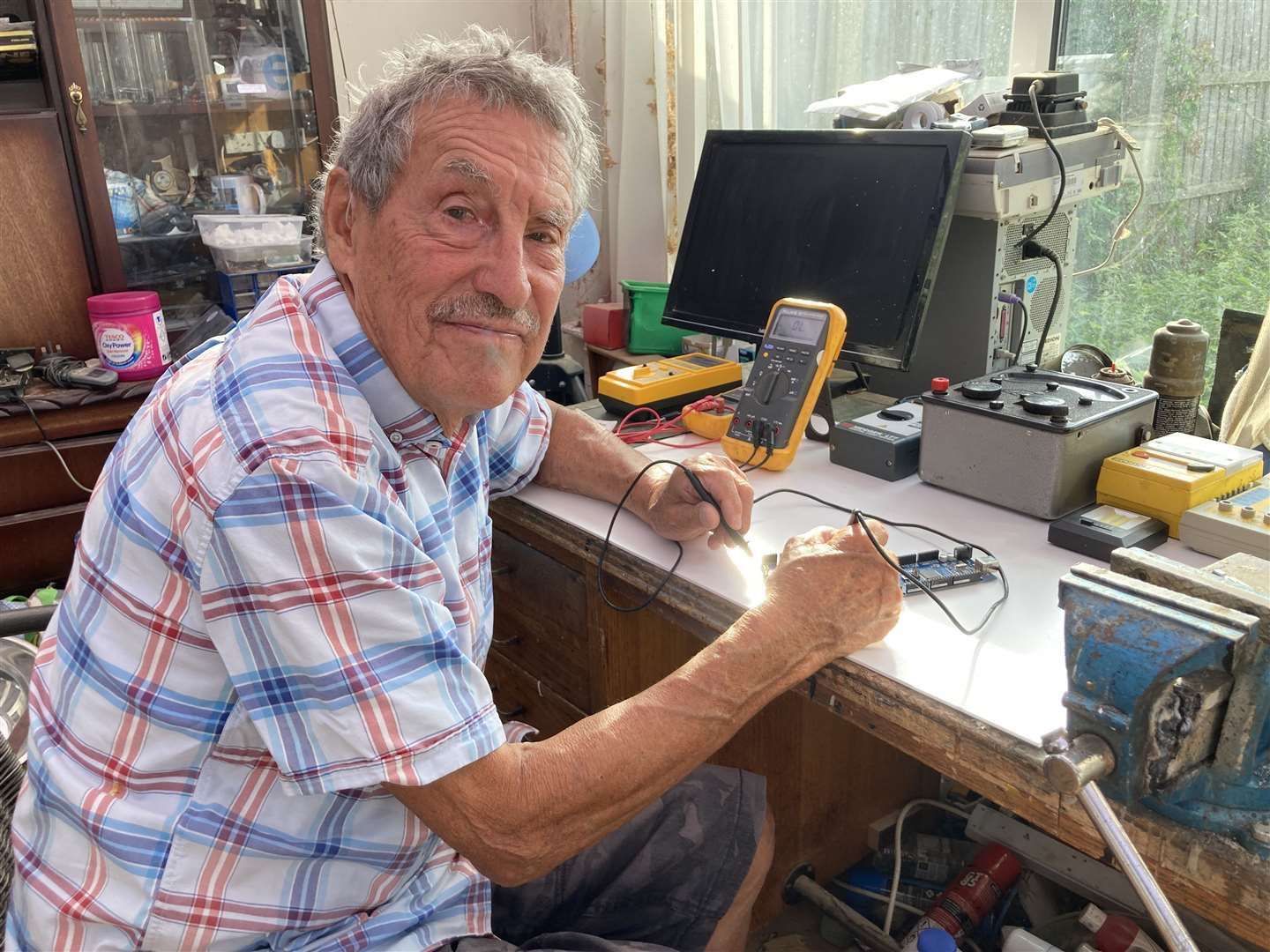 Tim Bell at work on another creation at his workshop in Scrapsgate Road, Minster, Sheppey. Picture: John Nurden