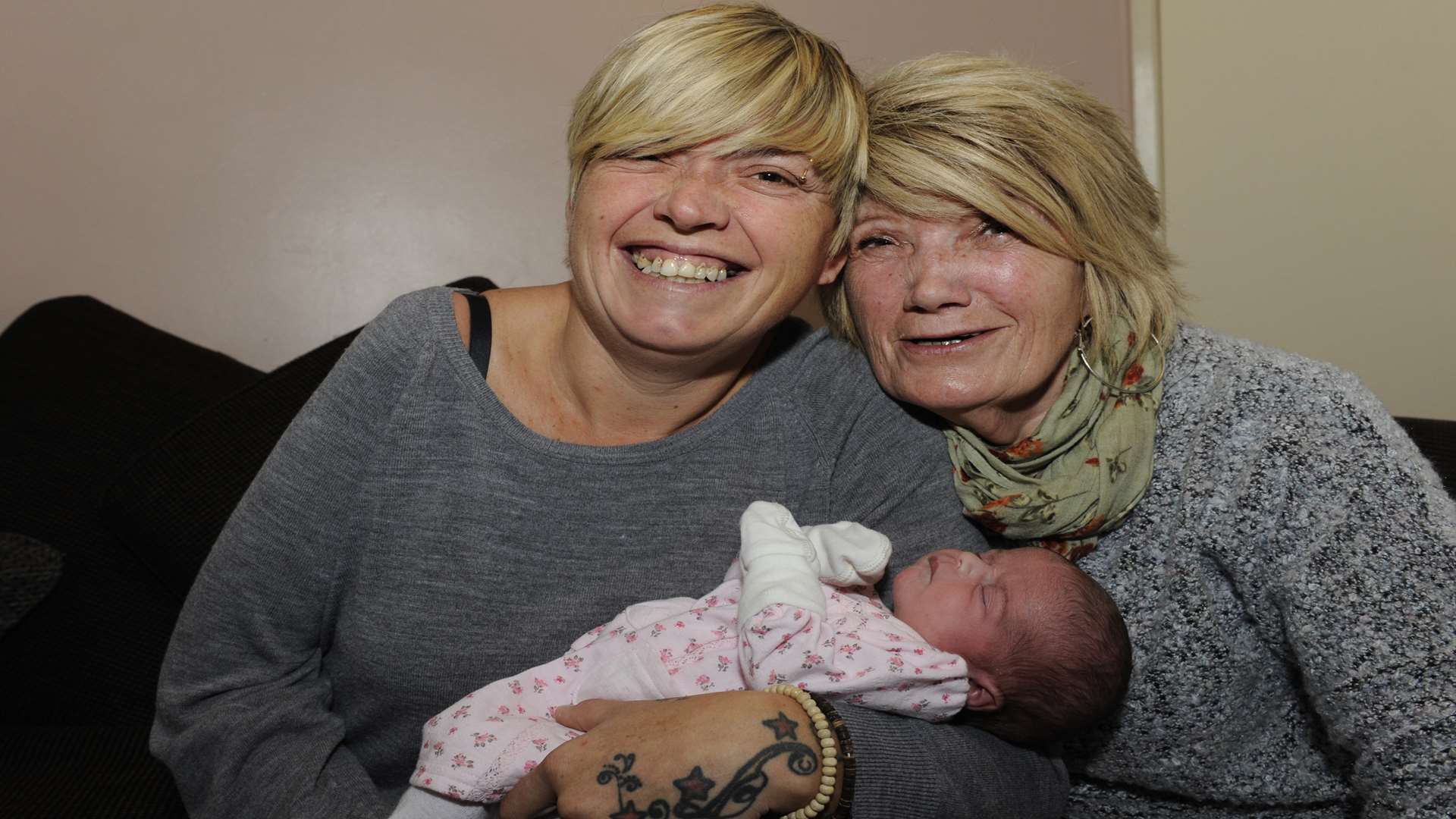 Joe and baby Marlee with Joe's mum Doffie Burns