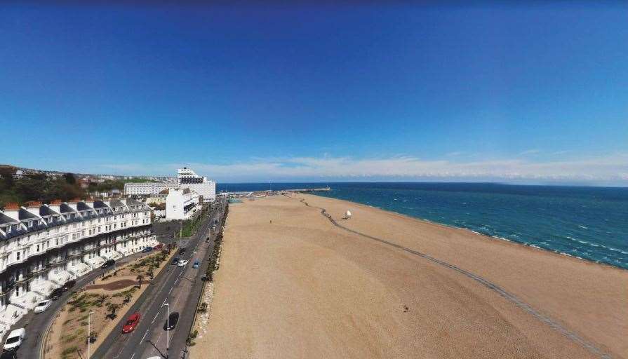 Aerial view of Folkestone seafront. Picture from ACME design and access statement