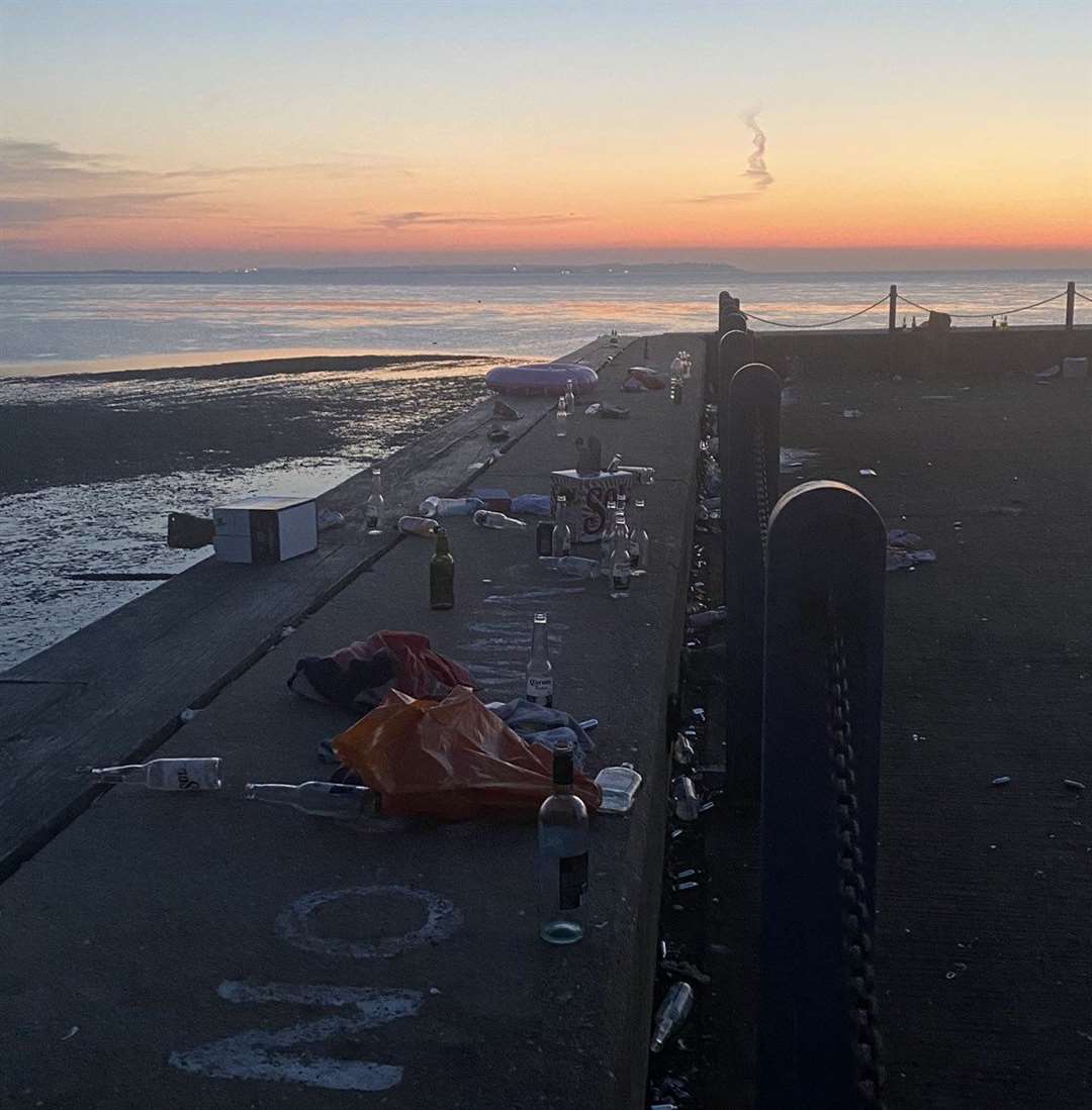 Kent's beaches and seafronts have been hit by high volumes Photo: @ChrisShdtch