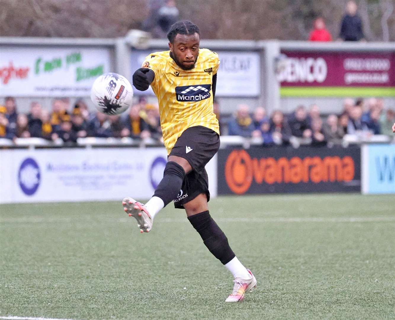 Jephte Tanga goes for goal against Yeovil. Picture: Helen Cooper