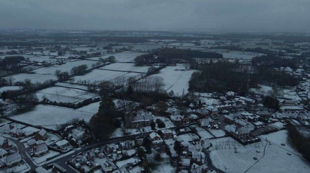 Parts of Kent woke up to snow this morning, including Bethersden, near Ashford. Picture: Simon Bates