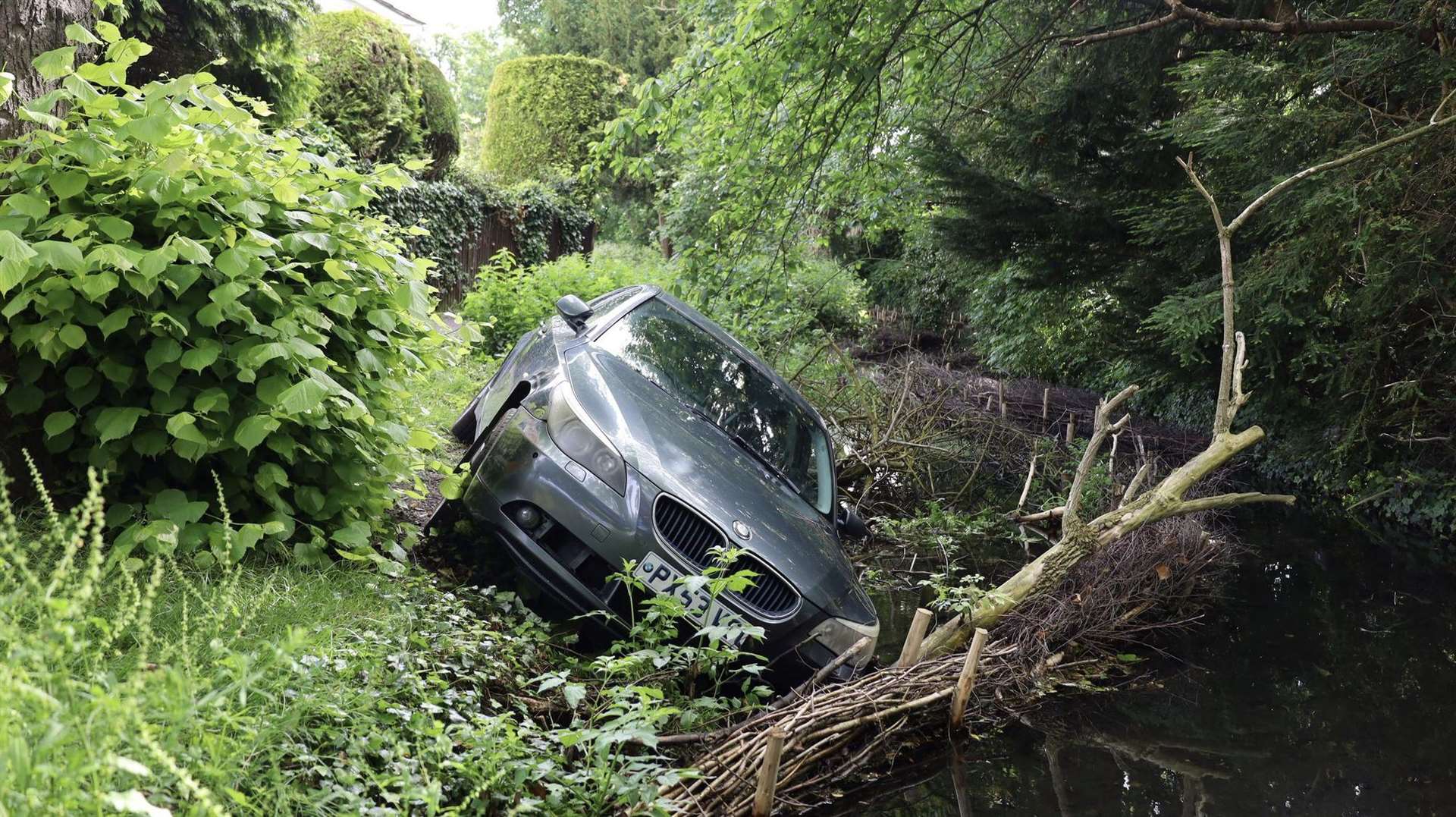 The BMW was discovered in Faversham this morning. Picture: Harry Mustoe-Playfair