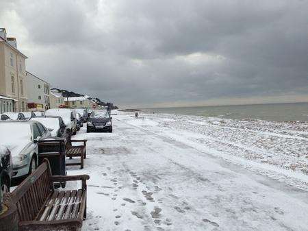 Sandgate beach near Folkestone this morning.