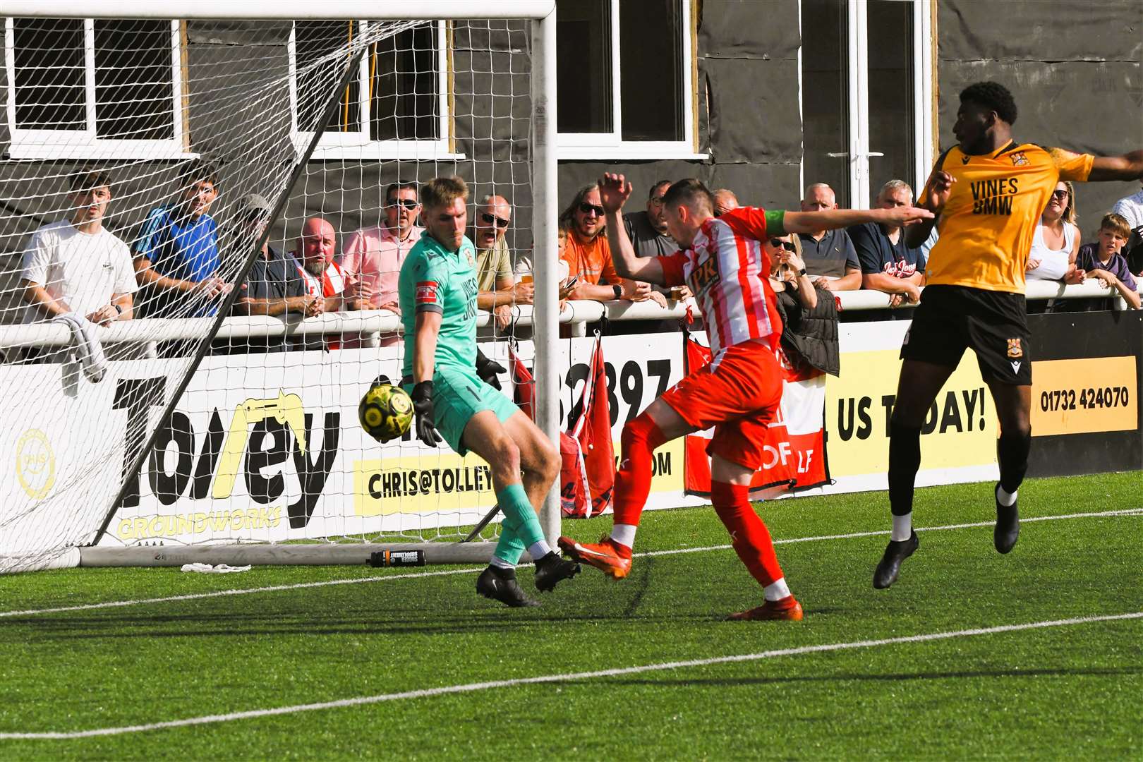 Dan Bradshaw scores the winner for Sheppey against Three Bridges Picture: Marc Richards