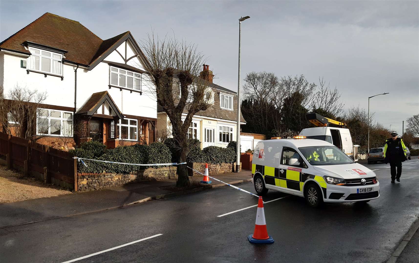 Police cordoned-off a section of Beltinge Road after the fatal crash