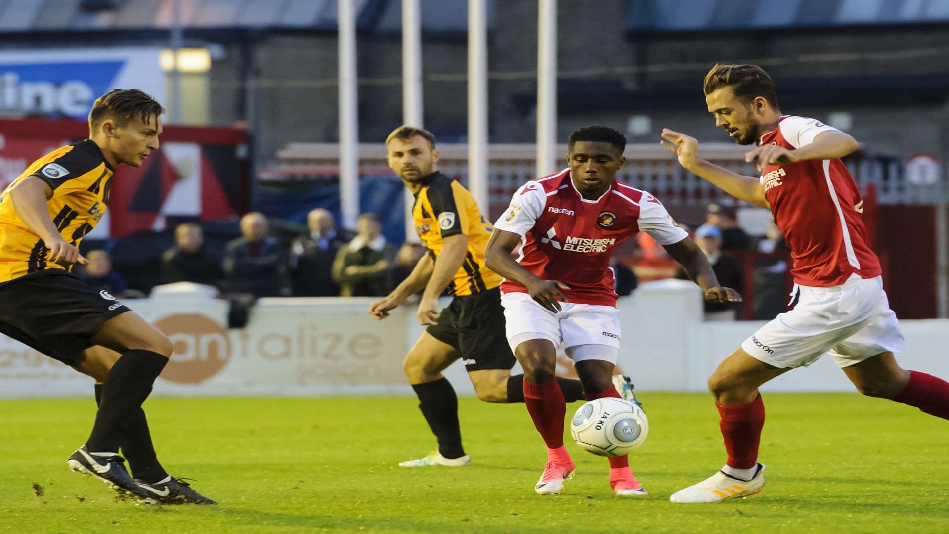 Jack Powell on the ball for Ebbsfleet against Maidstone Picture: Andy Payton