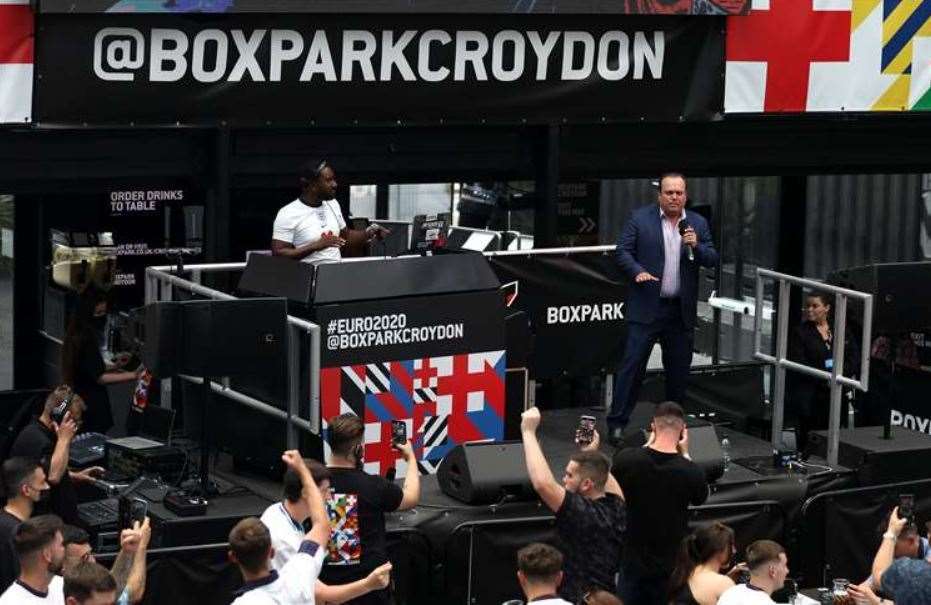 Shaun Williamson performing for fans. Picture: Steven Paston/PA