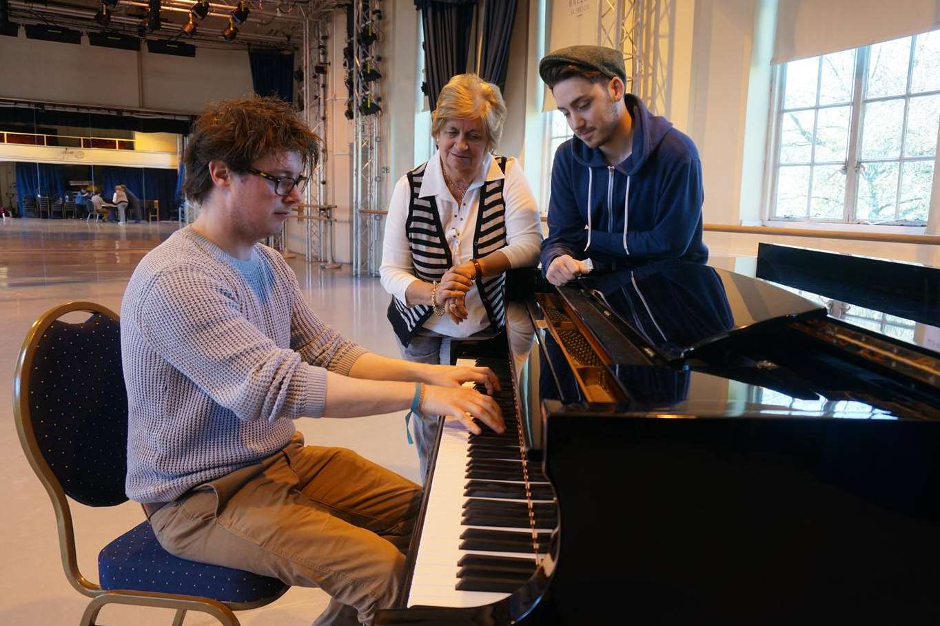 National Youth Ballet founder, Jill Tookey, centre, with Little Red Riding Hood choreographer Drem McOnie, right, and composer Tom Deering, left