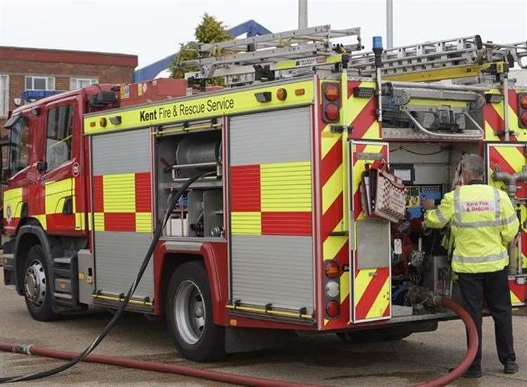 Firefighters fought the blaze. Stock image