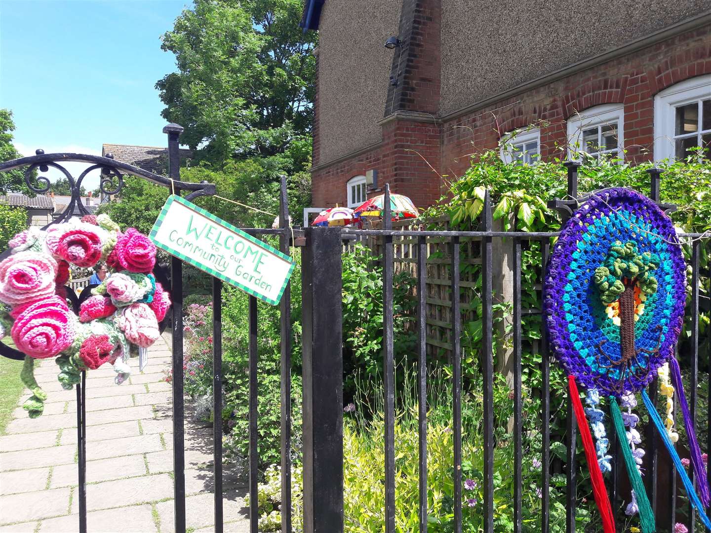 The Umbrella Café 's garden, shared with the Umbrella Centre in Whitstable