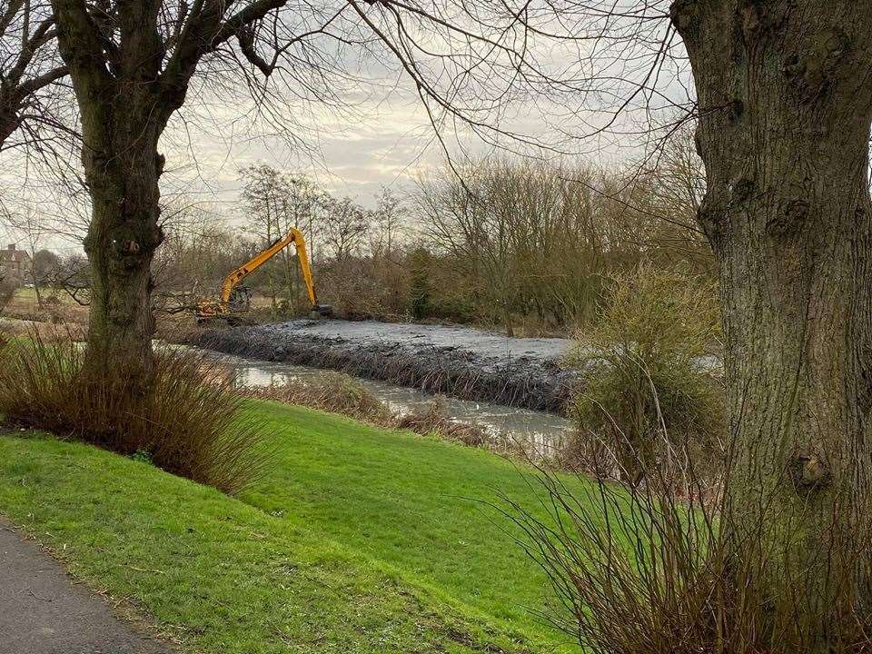 Desilting work has begun along the Ropewalk in Sandwich Picture: Megan Friend (26265808)