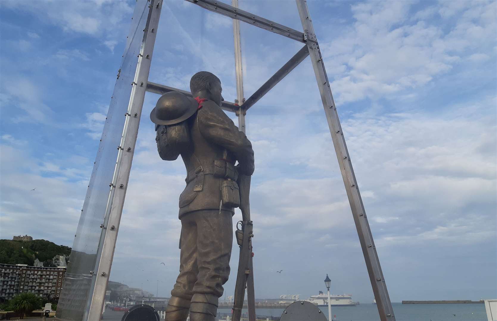 The new statue facing France and what was the Western Front