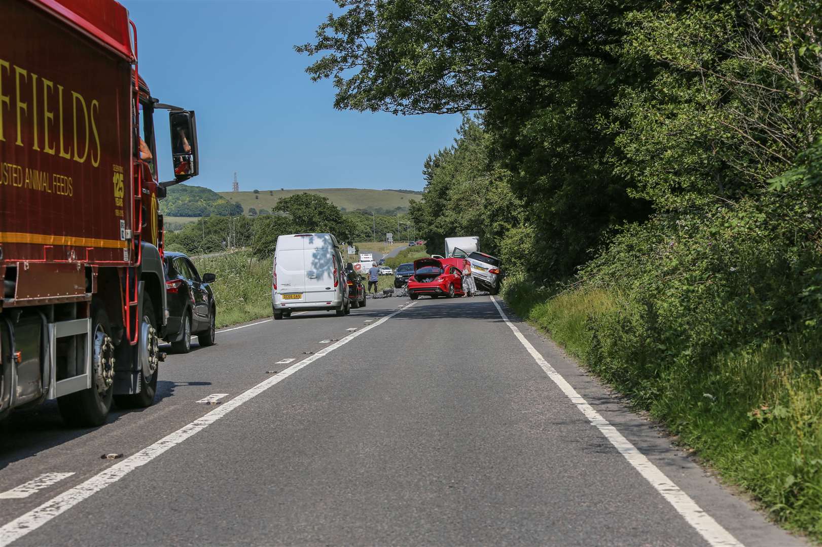 The scene of the A20 crash. Picture: Carl at www.getapic.co.uk