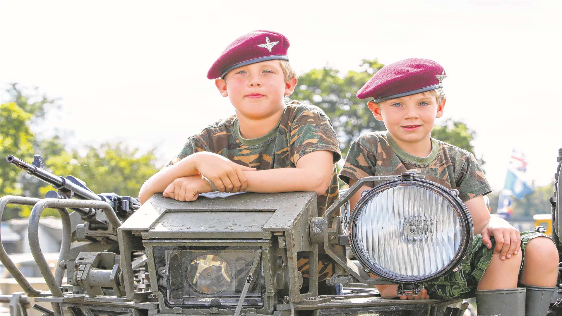 Matthew, 10, and Whitley, seven at the Combined Ops show