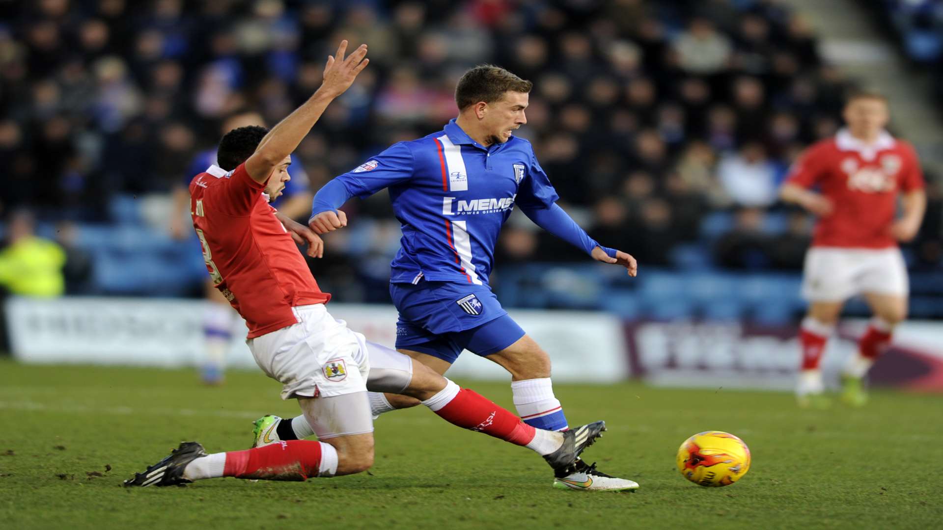 Cody McDonald on the attack against Bristol City Picture: Barry Goodwin