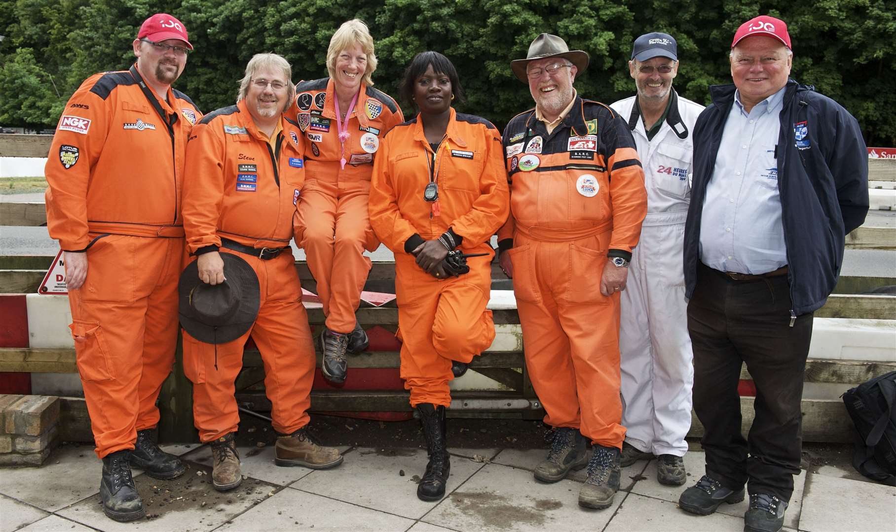 Marshals awaiting the start of practice for Henry's Headway Karting Challenge in 2010. Picture: Andy Payton