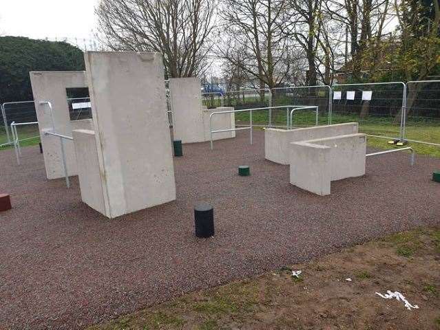 The newly installed parkour equipment in The Strand, Gillingham (9334155)