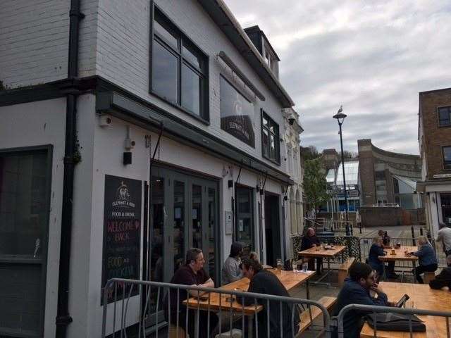 The Elephant & Hind on the Market Square in Dover, which has been through quite a few name changes over the years, had a seating area spilling out across the pavement long before the current restrictions came into force