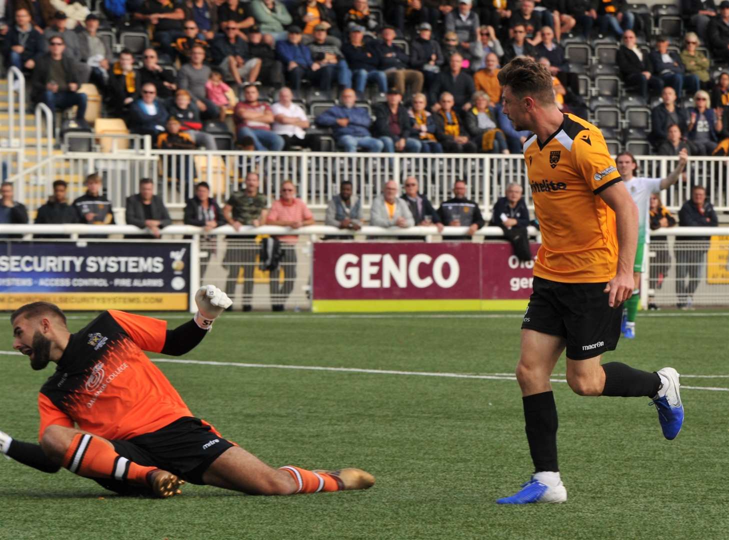 Matt McClure completes his hat-trick against St Albans Picture: Steve Terrell