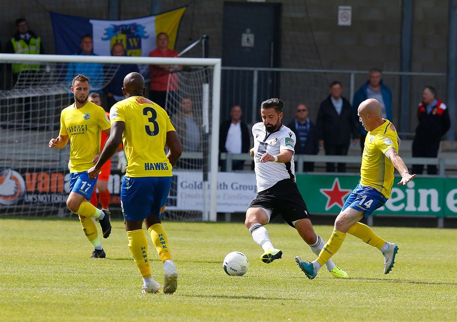 Ben Greenhalgh plays his way out of trouble in midfield Picture: Andy Jones