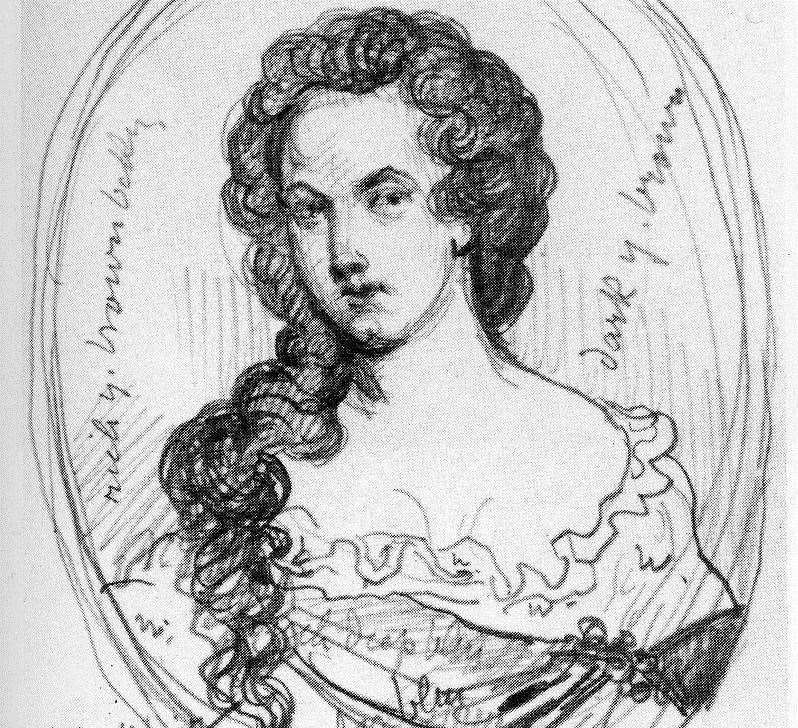 Sketch of Aphra Behn by George Scharf